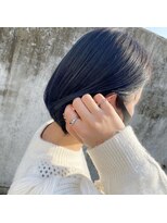 ヘアーデザインスリール(Hair Design THRIRE) ミニボブ×オルチャン風blue　violet　暗髪/透明感カラー
