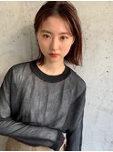 切りっぱなしかきあげボブ / アプリコットベージュ