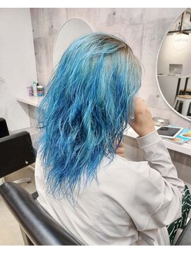 パープル(purple) グラデーションアクアブルー