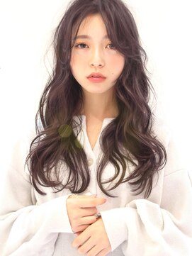 ルーブル(Louvre) 【Louvre】ロングウェーブヘア/アッシュカラー/小顔ヘア/韓国風