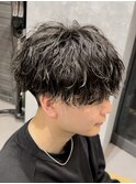 新潟メンズパーマ 波巻きパーマ 波巻きスパイラル 刈り上げ