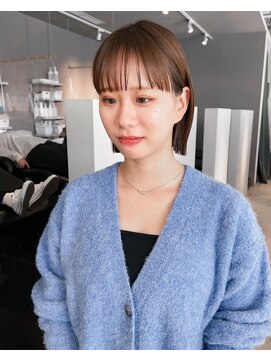 ヘアーエスクールシーユー 枚方T-SITE店(hair S.COEUR×Cu) 切りっぱなしボブ/ワイドバング/ぷつっとボブ/ぱつっとボブ