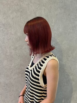 ジーナ 博多筑紫口(Zina) [Zina博多筑紫口]髪質改善/切りっぱなしボブ/カシスブラウン