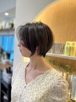 ロンド パルティール 大宮(Lond partir)&nbsp;斜めバング黒髪グレーベージュアッシュブラックショート