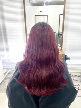 アジールヘア 北千住駅西口店(agir hair) ブリーチカラーバーガンディレッド 韓国スタイル 北千住
