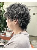 大人のメンズパーマ　ツイストスパイラル　波巻きパーマ
