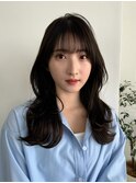 毛先だけパーマ×ふんわり艶ミディアムレイヤー