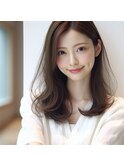★艶感ワンカールナチュラルカールフェミニンチェリーブラウン