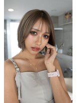 ホロン 池袋(HOLON)&nbsp;池袋美容室HOLON【くびれボブ/ミルクティーベージュ】