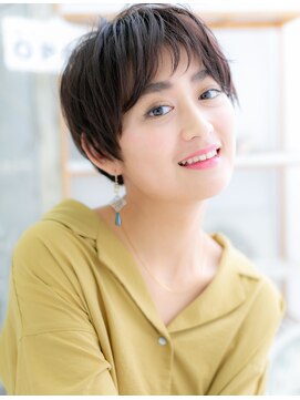 カバーヘア 上尾西口店(COVER HAIR) ダークアッシュくせ毛風ウェットヘアショートA2上尾20代30代40代