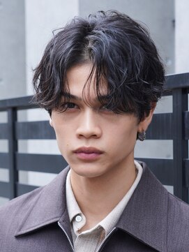 フィフスパーク(fifth PARK) 渋谷シャドウパーマセンターパートメンズヘア微分け無造作30代