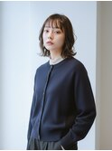 ミディアム20代30代ストレートレイヤー前髪なし前髪あり越谷