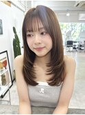 レイヤーカット/オリーブベージュ