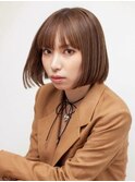 レイヤーカット韓国風ダブルカラー顔周り前髪カット