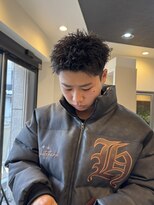 Musee 竹ノ塚 for men‘s メンズ/パーマ/カット/ブリーチ/ハイライト ツイストスパイラル×スパイキーショート
