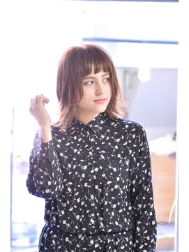 イグレックビス(igrek bis) IGREKBISジグザグバング×ブルージュ×3Ｄカラー×ミニマムボブ