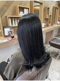 ナチュラルストレート×ブルーブラック