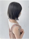 透明感◎ブリーチなしブルージュ外ハネぱっつんボブ渋谷mutsuki