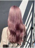 ダブルカラーピンクベージュケアブリーチハイトーン髪質改善