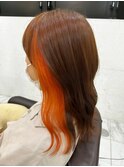 切りっぱなし イヤリングオレンジ