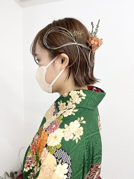 シアー(sheer) 《sheer/氏家》#切りっぱなしボブ#水引#ヘアアレンジ#卒業式