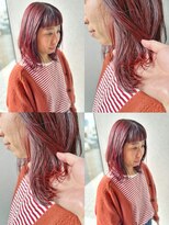 ロックス バイ マグ 松本(rocks BY MAG)&nbsp;20代30代40代こっくりボルドー透明感くびれロブ外ハネ