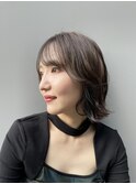 グレージュ/ローライト/ボブヘア