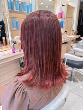 アッシュ 鶴見店(Ash) 艶髪ピンク×セミロング