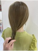 ブリーチなしダブルカラーオリーブベージュ透明感イルミナカラー