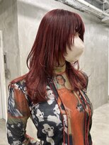 サルファ ヘアデザイン 名古屋 丸の内(S.ALPHA HAIR DESIGN)&nbsp;ロングレイヤーウルフカットカシスボルドー