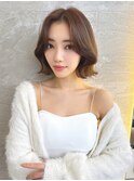 イメチェン外ハネボブ美髪ワイドバング顔周りレイヤーボブ/池袋