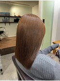 艶髪ストレート×ミディアム×ブラウン×髪質改善【広島】