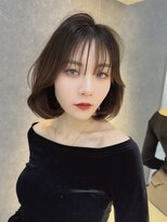 ロンドソレイユ 池袋(Lond soleil)&nbsp;ブリーチなしチェリーブラウン髪質改善イルミナカラー前髪/池袋