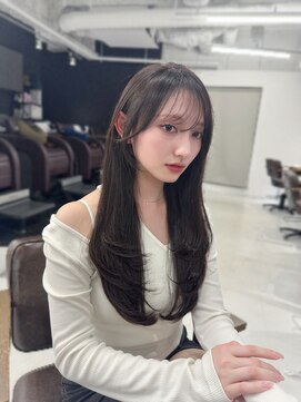 ハピネス 梅田茶屋町店(HAPPINESS) 韓国ヘア/レイヤー/顔周りカット/ブリーチなし/グレージュ