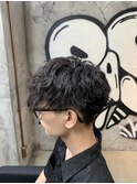 メンズマッシュツイストスパイラルパーマツイストパーマ波巻き