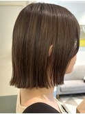 ブラウンベージュ結べるボブくびれボブくびれヘアくびレイヤー