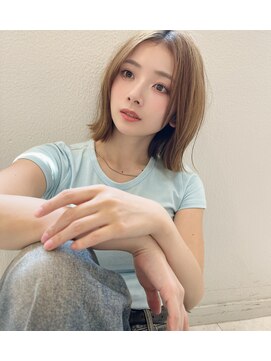 マリアバイアフロート(Maria by AFLOAT) 【添田】いい感じのボブミディアムレイヤーミルクティーブラウン