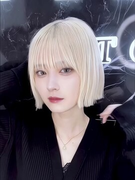 ラピス 渋谷本店(Lapis) ホワイトブロンドカラー/韓国ボブ/タッセルボブ/前髪/髪質改善