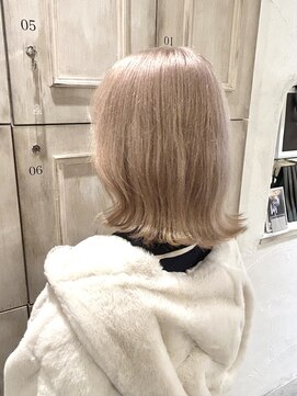 モードケイズ 調布店(MODE K's) ダブルカラー_韓国調布ブリーチ小顔に見せるヘアココアベージュ