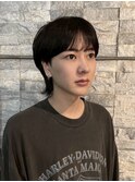 メンズウルフ/襟足長め/マッシュウルフ/黒髪/韓国/センター南