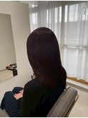 大人シアーベージュミニウルフボブミディアムレイヤー