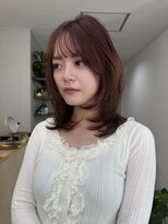 クイ(quii) 韓国ハッシュカットミディアム/ブリーチなしダブルカラーピンク