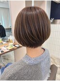 大人可愛いショートボブ/30代40代50代60代