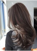  ミディアムレイヤー×白髪ぼかしカラー30代40代50代60代