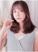 ゆるふわくびれカールフレンチバングレイヤーカット20代北浦和a