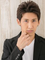 メンズヘア ビーセカンド 草加店(MENS HAIR B-2) 20代30代アップバングダークブラウンアクティブショートa1草加