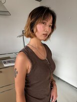 ロールアップスリーブス(ROLL UP SLEEVES)&nbsp;グラデーションカラー　/ 切りっぱなし癖毛風 bob