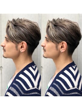 トルネード(TORNADO) バーバーカットホワイトメッシュハイライトアップバングショート