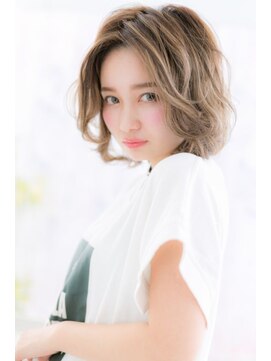 ミック ヘアアンドメイク アップ 駒込店(miq Hair&Make up) 外国人風シークレットカラーかきあげ前髪グラボブ
