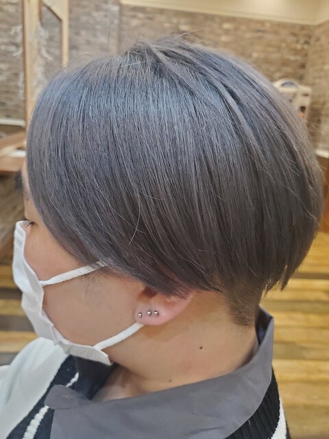 タブルカラー/グレー/マッシュヘアー/外国人風カラー/うる艶髪